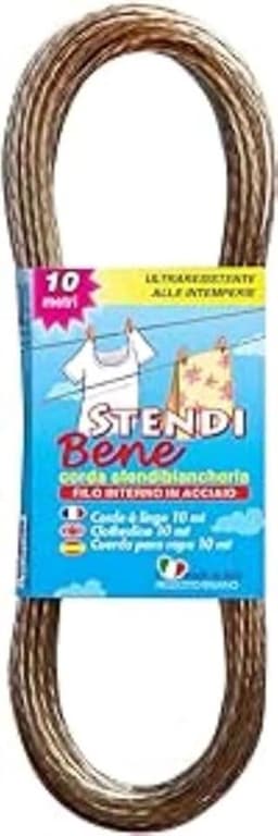 & Parodi, artikelnr. 355, touw/waslijn, van staal, lengte 10 m, dikte koord 2,4 mm, ideaal voor het wassen, bijzonder weerbestendig, reservelijn — thumbnail 1