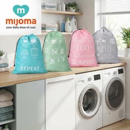 Waszak Set van 4 - Opvouwbaar en Lichtgewicht - Waszakken met Spreuken - 50 x 70 cm - Polyester - Stijlvol en Functioneel - Wasmand — thumbnail 2