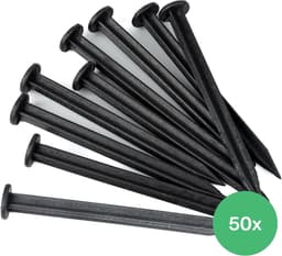 SnelShoppen - Ground Anchors voor Plastic Tuinrand, 50 Stuks, Gerecycled Plastic Grondankers, Stevige Extra Sterke Grondspijkers 18 cm, Zwart voor Tui — thumbnail 2