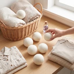SnelShoppen - Wollen Wasballen - Droogtijd Verkorten - Eco-vriendelijk Wasaccessoires - 6 Stuks voor Huishoudens en Reizigers - Voorkomt Kreuken en St — thumbnail 3