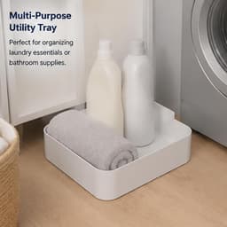 2 stuks - Lekbak - Lekbak wasmachine afvoer - Wasmachine afvoer bakje - 17,8 ×17,8cm - Wit - voor restwater frontlader, ook bruikbaar als opbergbak in badkamer en wasruimte — thumbnail 3