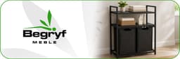 Begryf Wasmand met 2 vakken - metaal - zwart- 2 planken - 73 x 33 x 91 cm - 92l — thumbnail 5