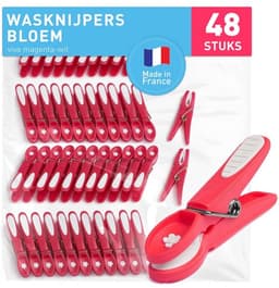 Wasknijpers 48 Stuks - Duurzaam - Houten Wasknijpers - Kleine Wasknijpers - Wasknijpermandje - Robuust Plastic - Wasclips — thumbnail 1