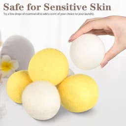 SnelShoppen - Wool Drying Balls XL 6-Pack Natuurlijke Wol Droogballen, Organisch, Herbruikbaar, Vermindert Kreukels en Droogtijd, Eco-vriendelijk — thumbnail 3