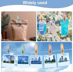 Set van 48 Winddichte Kleurige Wasknijpers van Plastic met 2 Extra Wasknijpers voor Kleding en Sokken, Ideaal voor Buitengebruik en Thuisgebruik — thumbnail 3