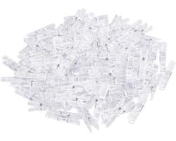 Thijox - Wasknijpers 100 Stuks Mini Doorzichtige Knijpers - Milieuvriendelijk Plastic, Herbruikbaar, Compact Voor Foto's, Kleding, Zak Verzegelen, Cre