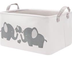 - Inklapbare Was & Opslag Mand - Stoffen Mand - Vouwbare Mand voor Kleding - Baby Speelgoed Organizer - Handvatten - 17 Liter - 22 x 27 x 37,5 cm - Geschikt voor - Babykamer - Grijs