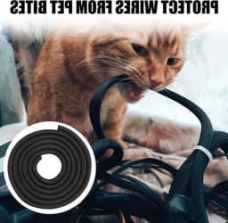 Verlengbare Gevlochten Kabelbescherming, 3m - 12.7mm Kabelhoes voor Kantoor, Kabelbeheer en Bescherming tegen Slijtage, Zwart — thumbnail 2