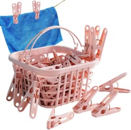 Kleine Waslijnklemmen - Kledinghangers - Kleding Drogen - Windproof Grip - 30 Stuks - Roze — thumbnail 4