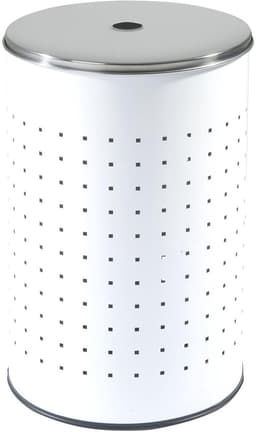 Dailygoods- Wasmand met deksel - Roestvrij staal - 54 Liter - Ø 35,5 cm - Modern design - Luchtgaten - Hoogwaardige afwerking - Wascontainer — thumbnail 3