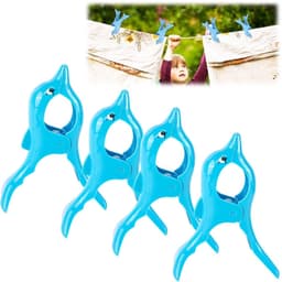 Dailygoods- Strandhanddoekklem - 4 Stuks - Antislip - Winddicht - Lichtgewicht - Robuust Kunststof - Dolfijn Vormgeving - Handdoekclip — thumbnail 1
