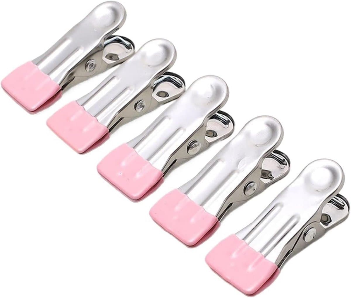 Wasknijpers RVS - Kledinghangers Clips - Was Drogen - Corrosiebestendig - 50 Stuks - Roze — afbeelding 1