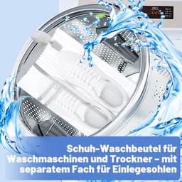 Waszakken, wasmachine, 40 × 20 cm, herbruikbare L-vormige ritssluiting, grote opening, schoenenzak, waszak, schoenen met netvak voor inlegzool — thumbnail 2