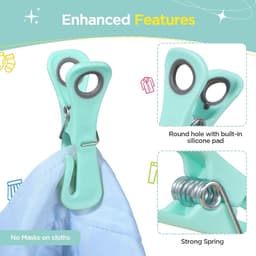 Wasknijpers met haken - Kledingklemmen - Kleding drogen - Winddicht ontwerp - 30 stuks - Multicolor — thumbnail 2