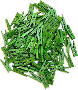 Houten Knijpers - Kleine Decoratie - Knutselprojecten Versieren - Milieuvriendelijk Materiaal - 100 Stuks - Groen — thumbnail 1
