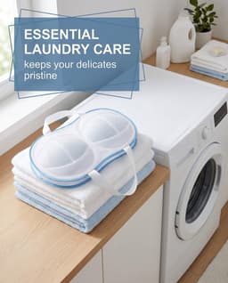 Waszakken set van 3, blauw, 19 x 30 cm, met ritssluiting, voor beha's, ondergoed en fijne was, bescherming in de wasmachine. — thumbnail 5