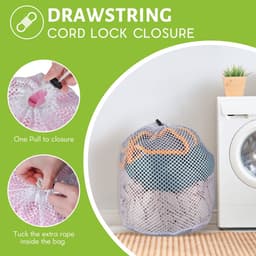 Mesh waszakken, opbergzakken, drielaagse wasmachinetas met trekkoord gesloten ontwerp voor ondergoed, sock, babydoeken, reizen, delicates — thumbnail 3