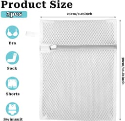 Mesh-waszakken, honingraatlingeriezakken met ophanglus, delicate waszakken, fijne waszakken voor ondergoed, bh's, sokken, babykleding, maskers — thumbnail 5
