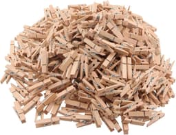 Houten Wasknijpers - Mini Klemmen Fotoclips - Foto's Ophangen - Sterke Klemkracht - 3.5 cm - Natuurlijk Hout — thumbnail 1