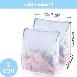 Grote wasnetten met handvatten en rits, 50 x 55 cm, ideaal voor ondergoed, delicate kleding en beddengoed — thumbnail 3