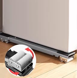 2-delige wasmachine-ophangbeugel - Met wielen - Antislip telescopische verstelbare beugel - Koelkastonderstel - Universele zwenkwielen - Geschikt voor drogers, koelkasten, vaatwassers en vriezers - Verdikte dubbele rij - Zilver — thumbnail 3