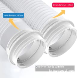Verpakking van 1 stuk - Airconditioning slangconnector - Universele aansluiting voor airconditioning uitlaatslang - Uitlaatpijpconnector - Connector - ABS-materiaal - Links- en rechtsdraaiend - Geschikt voor slangverlengstukken van 130 tot 150 mm-Wit — thumbnail 4