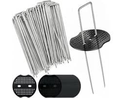 Grondankersset - Zwart - 150 x 40 mm - Verzinkt en Anti-Roest - Voor Tuin en Camping