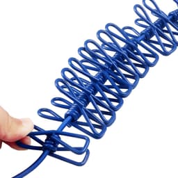 SnelShoppen - Blauwe Reiswaslijn 1,8 m - 12 Klemmen - Flexibel en Compact - Ideaal voor Camping, Vakantie en Thuisgebruik - Waterbestendig Materiaal — thumbnail 3