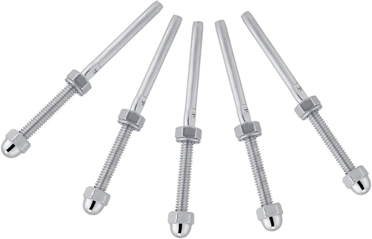 SnelShoppen - 10-delige kabelrail systeem met draadbout bevestiging voor 1/8 inch kabel - RVS kabelspanner voor balkon, tuin en terras — afbeelding 1