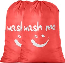 Set van 2 Waszakken 120 Liter, Grote Vouwbare Wasmand voor Vuile Was, Opbergzak voor Thuis en Reizen — thumbnail 1