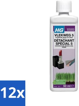 12 x HG - Wasruimte - Vlekweg 5 - Kauwgum, Make-Up & Gras - 50 ml - Vlekkenverwijderaar - Vlekken Uit Textiel - Hardnekkige Vlekken - Make-up Vlekken - Gras Vlekken — thumbnail 3