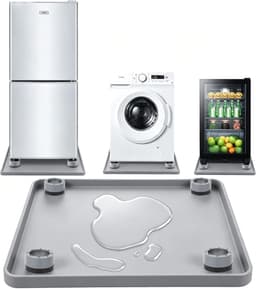 Namajunas - Wasmachine lekbak 60x60 cm - 4 Trillingsdempers wasmachine - Siliconen opvangbak - Opvangbak tegen lekkage - Lekbescherming, badkuip voor wasmachines, drogers, vaatwassers, koelkasten, airconditioners - Trillingsmat - Voetjes Droger — thumbnail 1