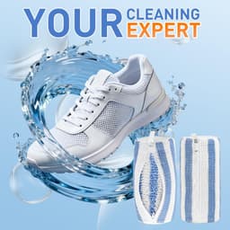 SnelShoppen - Shoe Washing Bag voor Wasmachine en Droger - 2 Stuks - 360° Bescherming - Blauw/Wit - Schoenen Waszak met Sluiting - Ideaal voor Sneaker — thumbnail 4