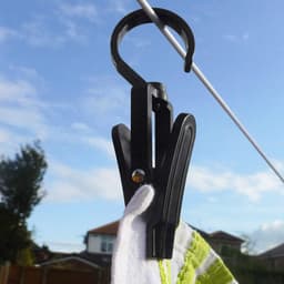 SnelShoppen - 20 Stuks Sterke Klemmen met Hanger Haak, Grote Kledingknijpers voor Garderobe, Hoed, Gordijn, Sokken, Lakens, Strandhanddoek - Ruimtebes — thumbnail 2