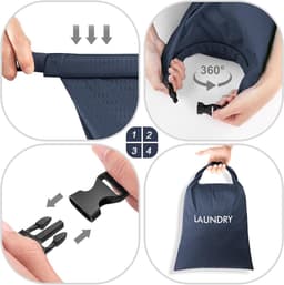 Set van 2 waszakken voor het organiseren van vuile was, natte en droge kleding, waszakken voor delicaat textiel — thumbnail 3