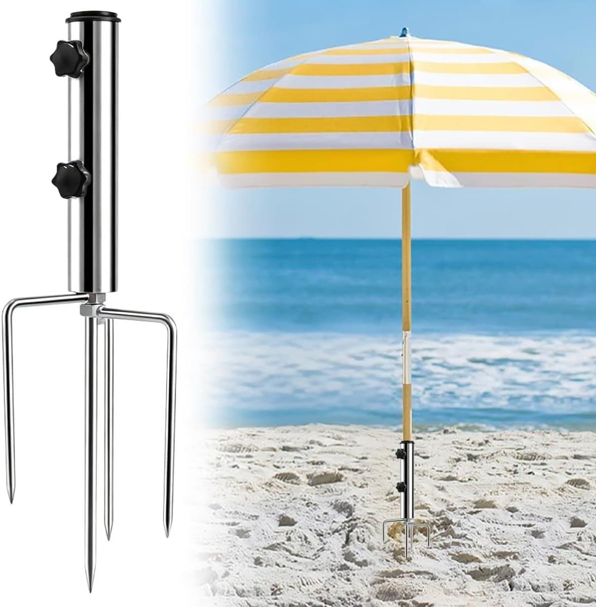 Parasolhouder voor balkon - Zilver - 28 x 11,5 x 5,5 cm - Verstelbare verzinkte stalen parasolstandaard - Voor buitengebruik — afbeelding 1