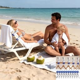 10-pack - Wasknijpers - Metalen veerklemmen - Meubelklemmen - Windbestendige, sterke klemmen - Multifunctioneel - Roestvrij staal - Geschikt voor waslijnen buiten, strandstoelen, tafelkleden en kleding - 11*2,4*5,8 cm - Blauw — thumbnail 4