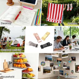 Clips - 30 Stuks - Kleine Klemmen - Mini-metalen klemmen - Knijpertjes - Fotoknijpers - Decoratie - Geschikt voor kleding, foto's, gordijnen, badkamer - 4×1.3cm - Roségoud — thumbnail 2