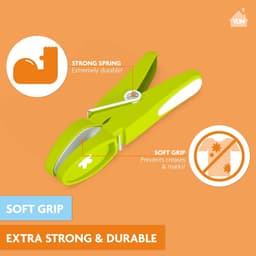 Dailygoods- Wasknijpers Antislip Soft Grip - 60 Stuks - Extra Lang - Kunststof - Kleurrijk - Duurzaam en Stabiel - Wasknijper — thumbnail 2