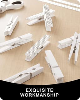 Wasknijpers Houten - Kleurrijke Clips - Decoratie Knutselen - Milieuvriendelijke Verf - 50 Stuks - Wit — thumbnail 5