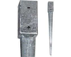 Grondanker - Palenhouder Staal - Stevig Plaatsen - Warmbad Verzinkt - 750 mm - Zilverkleurig