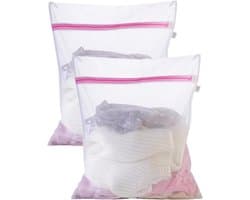 Thijox - Wasnet voor Wasmachine - Set van 2 Grote Waszakken 50 x 60 cm - Duurzame Waszak met Rits voor Beddengoed, Handdoeken en Reizen