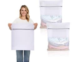 Thijox - 2 Stuks Wasnet Groot 50 x 60 cm Herbruikbaar Wasnet voor Wasmachine met Ritssluiting, Ideaal voor Overhemden, Truien, Mantels en Broeken (XL,