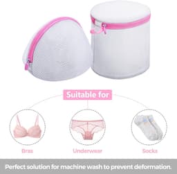 Thijox - Set van 7 Waszakken, Wasnetten met Hoogwaardige Ritssluiting, Opbergtas voor Onderweg, Ideaal voor Fijne Was, Ondergoed, Lingerie, Blouses, B — thumbnail 5