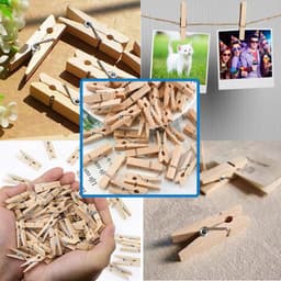 Thijox - Houten Wasknijpers 100 Stuks 25 mm Kleurige Mini Knikpersen voor Foto Decoratie, Ambacht, Knutselen en Schoolprojecten — thumbnail 5