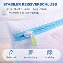Thijox - 2 x XXL Premium Wasnet 60 x 90 cm, Grote Waszak met Ritssluiting, Ideaal voor Wasmachine, Diverse Maten, Duurzaam en Betrouwbaar, Voor Kledin — thumbnail 4
