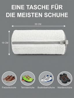 Thijox - Set van 2 Waszakken voor Schoenen, Pluizige Waszak met Vergrendelbare Ritssluiting, 360° Reiniging, Machinewasbaar, Herbruikbaar en Geschikt — thumbnail 5