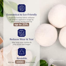 SnelShoppen - Droogballen voor wasdroger, 6XL set van 100% schapenwol, herbruikbaar, natuurlijke wasverzachter, verkort droogtijd, voor zachte en plui — thumbnail 4