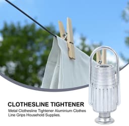 Dailygoods- Waslijn Aanscherper Set van 2 - Aluminium - Duurzaam - Huishoudelijke Leveringen - Kledinglijn - Sterke Constructie - Waslijnspanner — thumbnail 2