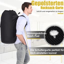 Omgoods - XXL Reiswaszak voor Vuile Kleding met Rugbanden — thumbnail 2
